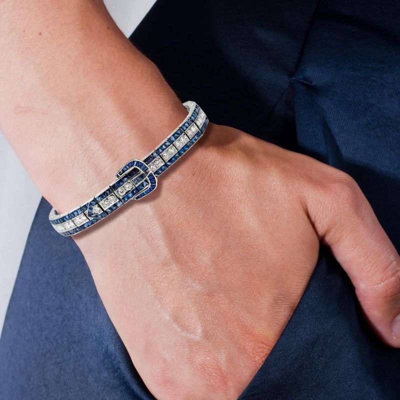 High-carbon Drill 925 Gold-plated Bracelet