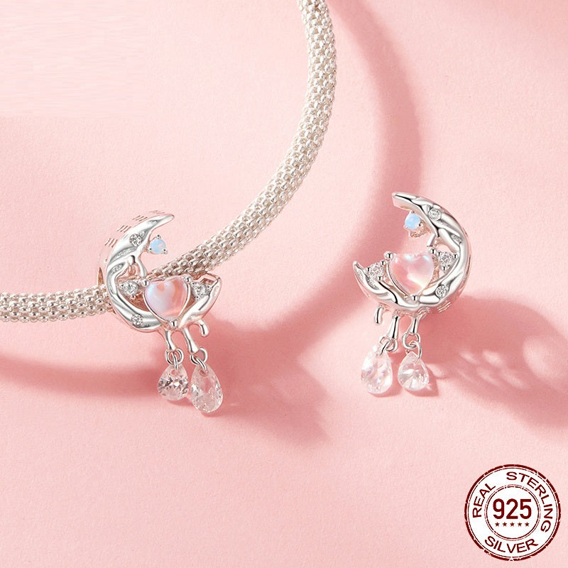 Moonlight Beaded Diy Bracelet 925 Silver Bead Ornament Accessories