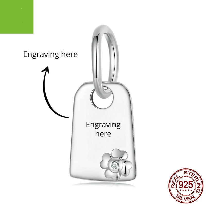 925 Silver Simple Brand Engraved DIY Pendant