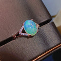 925 Silver Inlaid Natural Australian Opal Ring