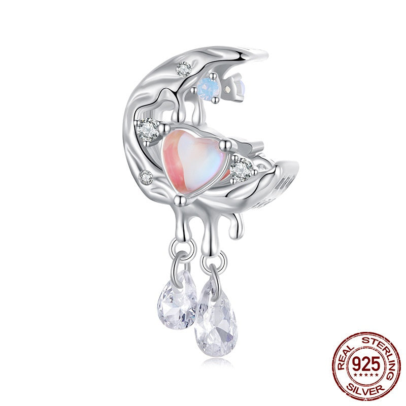 Moonlight Beaded Diy Bracelet 925 Silver Bead Ornament Accessories