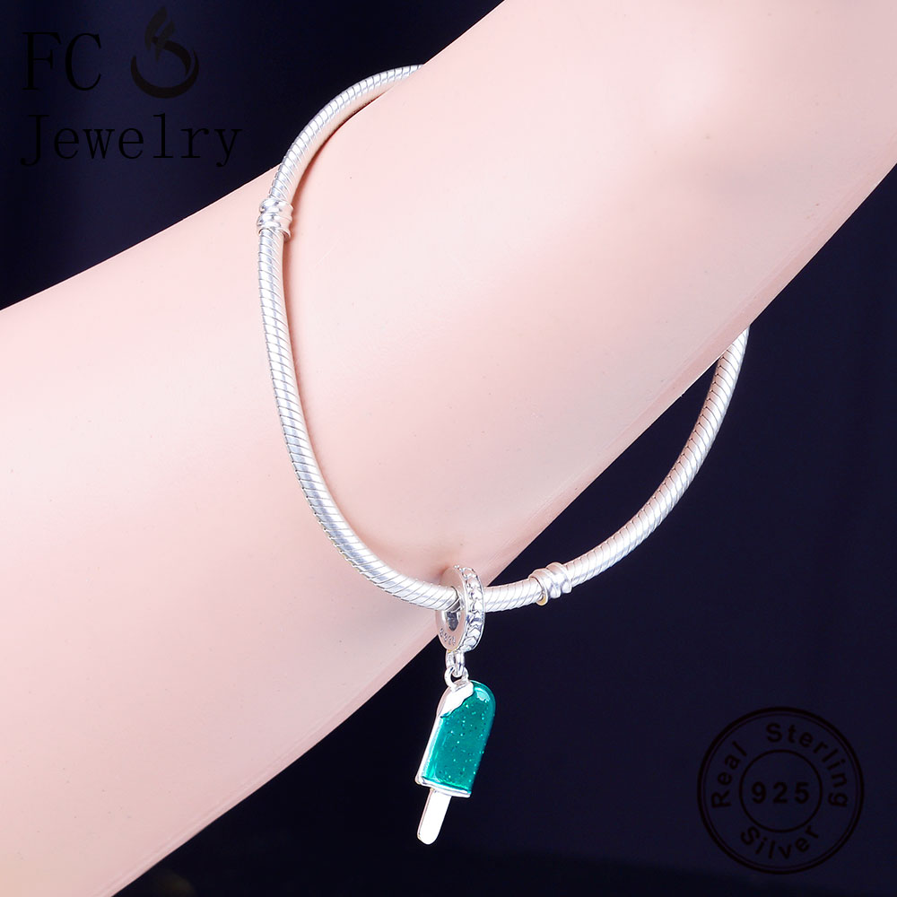 925 Sterling Silver Popsicle Pendant Bead Bracelet